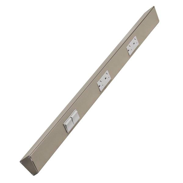 30" 20 amp 120 volt Satin Nickel 2 Single Pole Switch/Receptacle Combination Power Strip